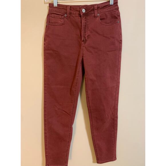 American Eagle - Burgundy Stretch Jeans - Size 0 Regular *NEW* Pants - Picture 1 of 7